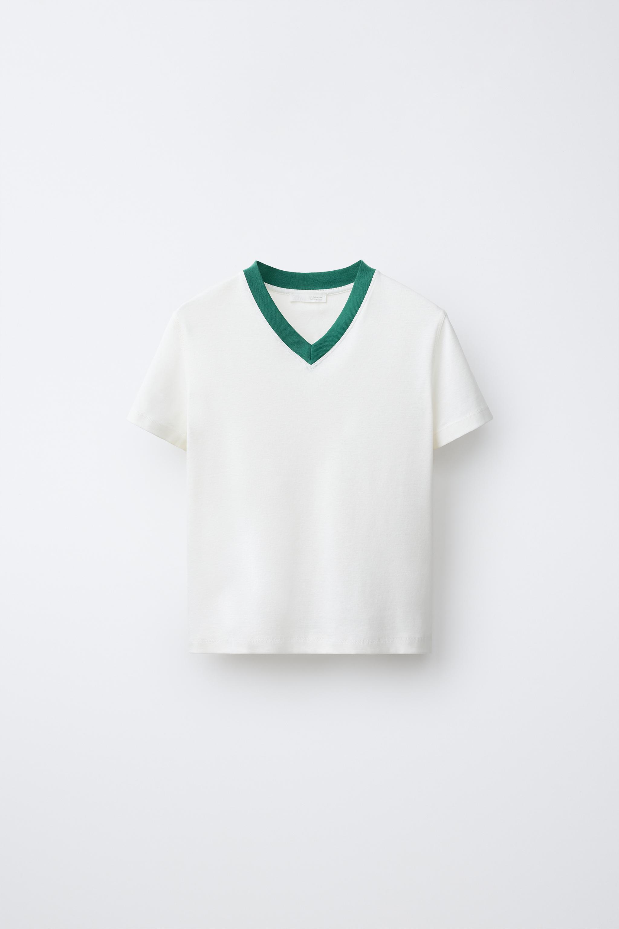 T-SHIRT À COL CONTRASTÉ 0FR. PARIS X ZARA