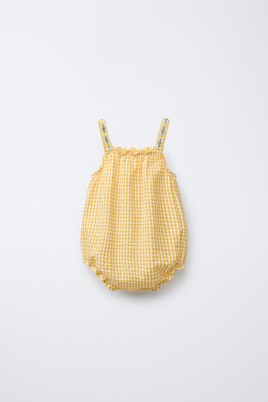 BARBOTEUSE À CARREAUX VICHY - Jaune de Zara - Image 1