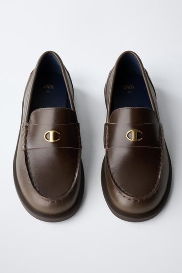 MOCASSINS EN CUIR CHAMPION ® X ZARA - Marron de Zara - Image 3