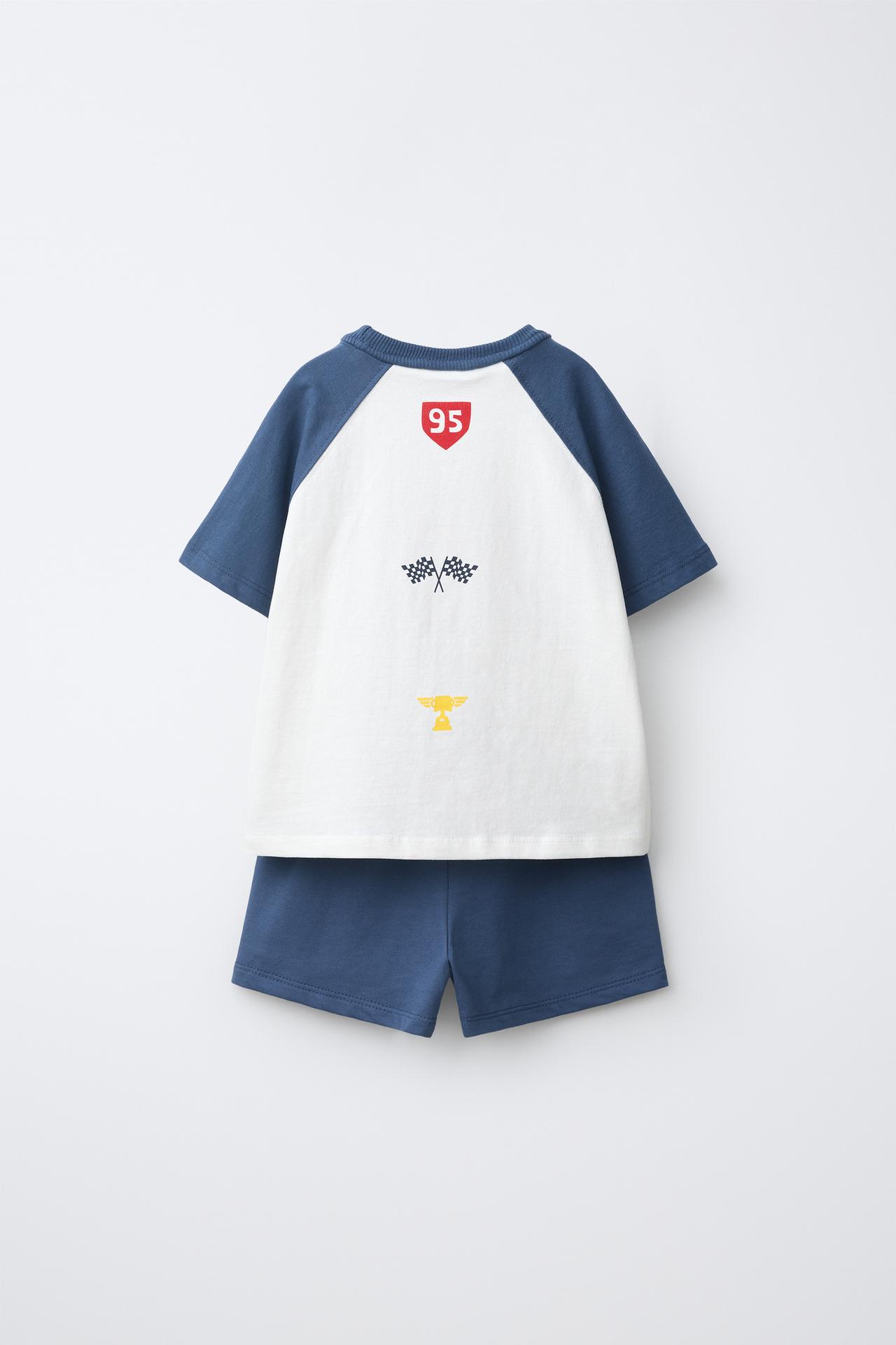 CARS LIGHTNING MCQUEEN © DISNEY/PIXAR T-SHIRT AND SHORTS SET — Blue