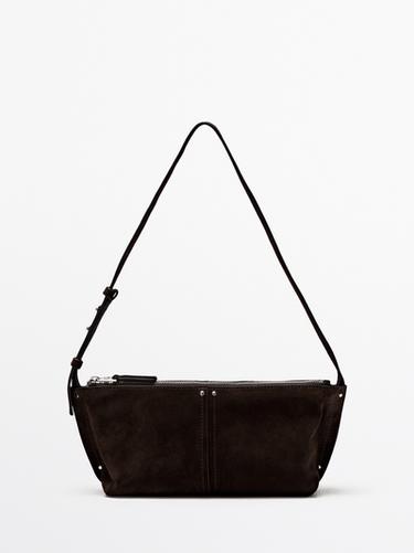 Zara Split suede shoulder bag - Brown