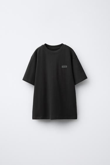 HEAVY RUBBERISED LABEL T-SHIRT - Anthracite grey by Zara
