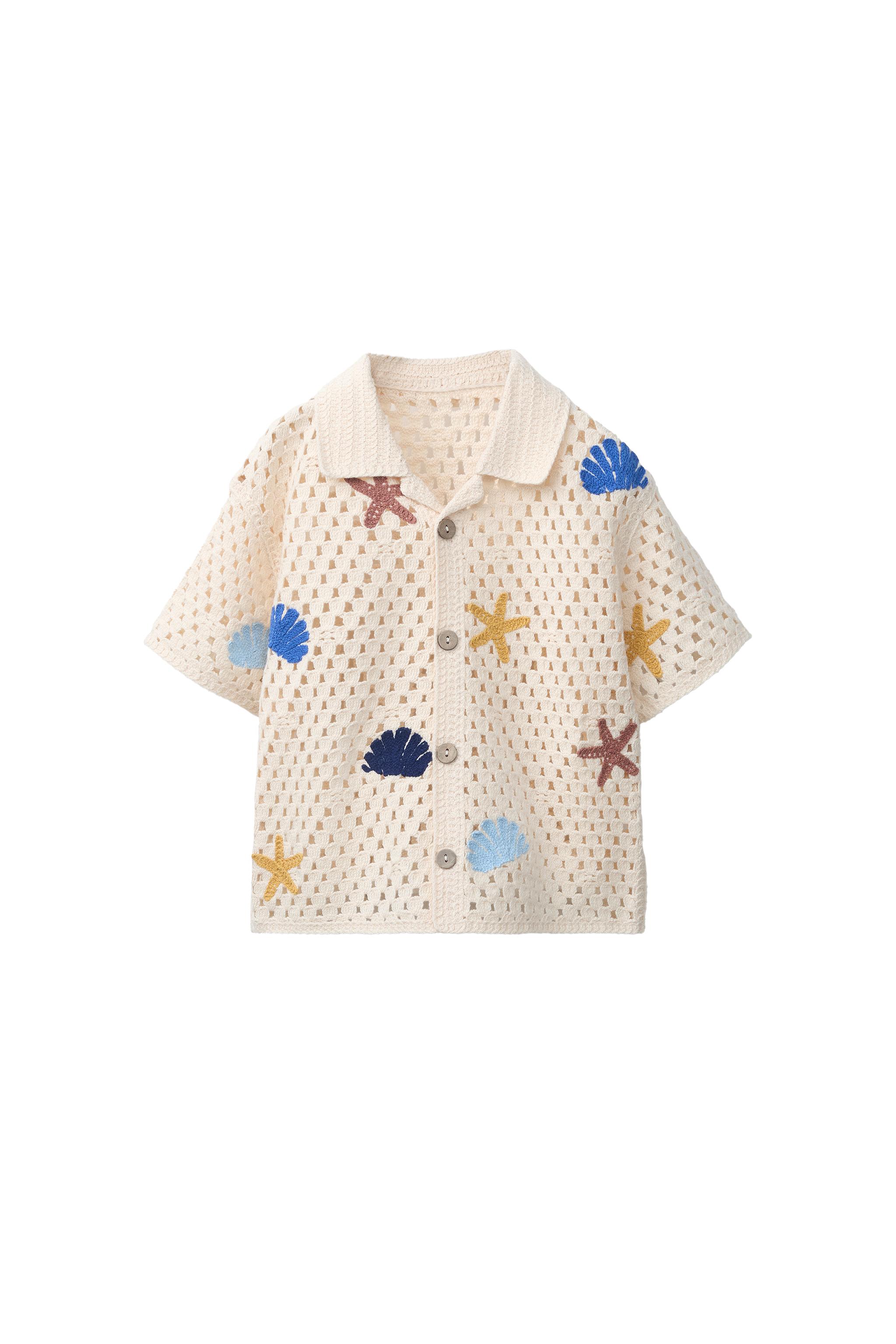 MARINE MOTIF CROCHET KNIT SHIRT - Multicolored | ZARA United States