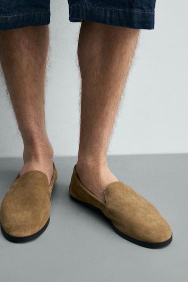 LEATHER LOAFERS - Gold by Zara - Image 2