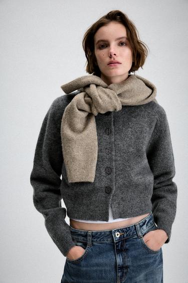 CHAQUETA PUNTO SOFT - Gris medio de Zara
