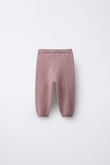 100% CASHMERE BAGGY TROUSERS - Light pink by Zara - Image 1