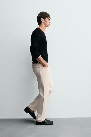 REGULAR STRAIGHT-LEG JEANS - Ecru by Zara - Image 5