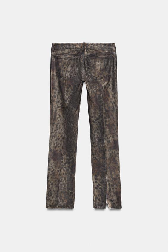 JEANS SKINNY FIT TAILLE BASSE À IMPRIMÉ ANIMAL CATS - Marron de Zara - Image 2