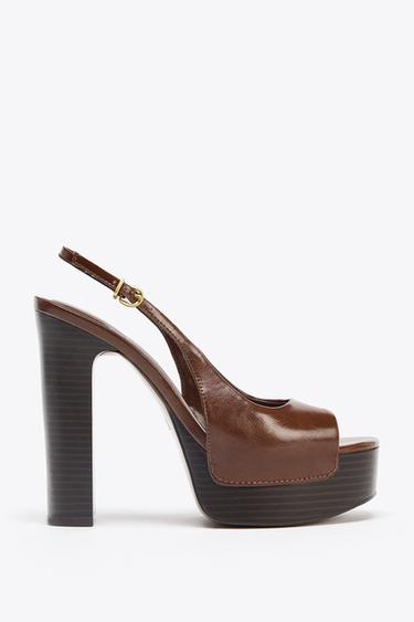 БОСОНОЖКИ НА ПЛАТФОРМЕ — Коричневый от Zara