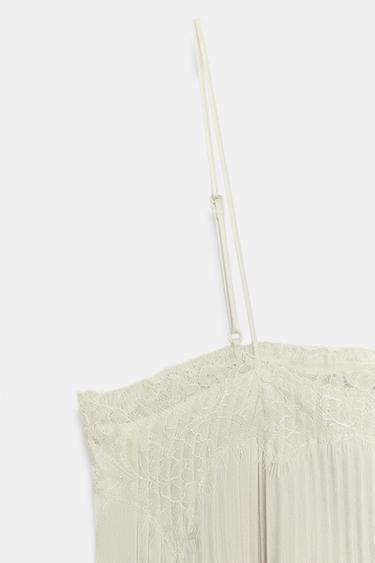ZW COLLECTION LACE-TRIMMED CAMISOLE TOP - Mid-ecru by Zara - Image 8