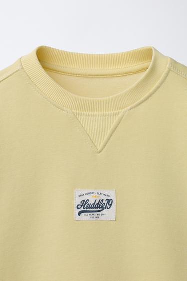 SPORTY SWEATSHIRT WITH SLOGAN - Yellow by Zara - Image 2