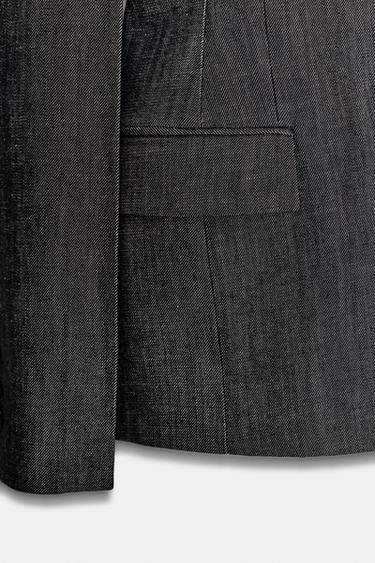 ZW COLLECTION DENIM BLAZER - Black by Zara - Image 7