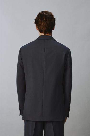 RELAXED FIT 100% WOOL BLAZER - Navy blue by Zara - Image 2