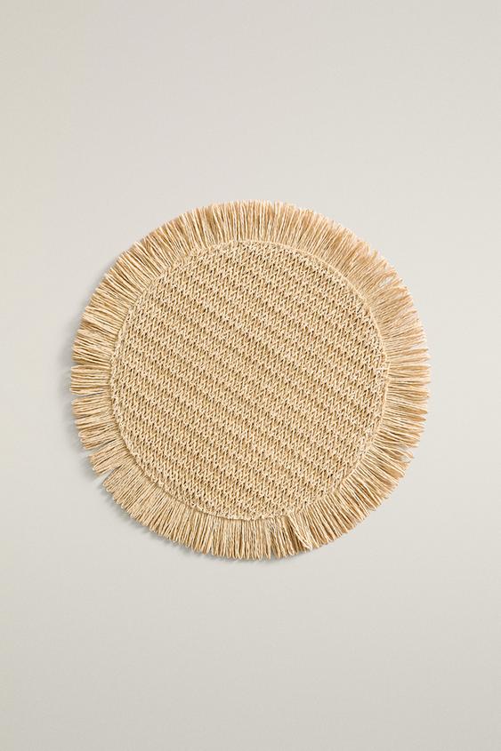 FRINGED PAPER PLACEMAT (PACK OF 2) - Light beige by Zara - Image 0