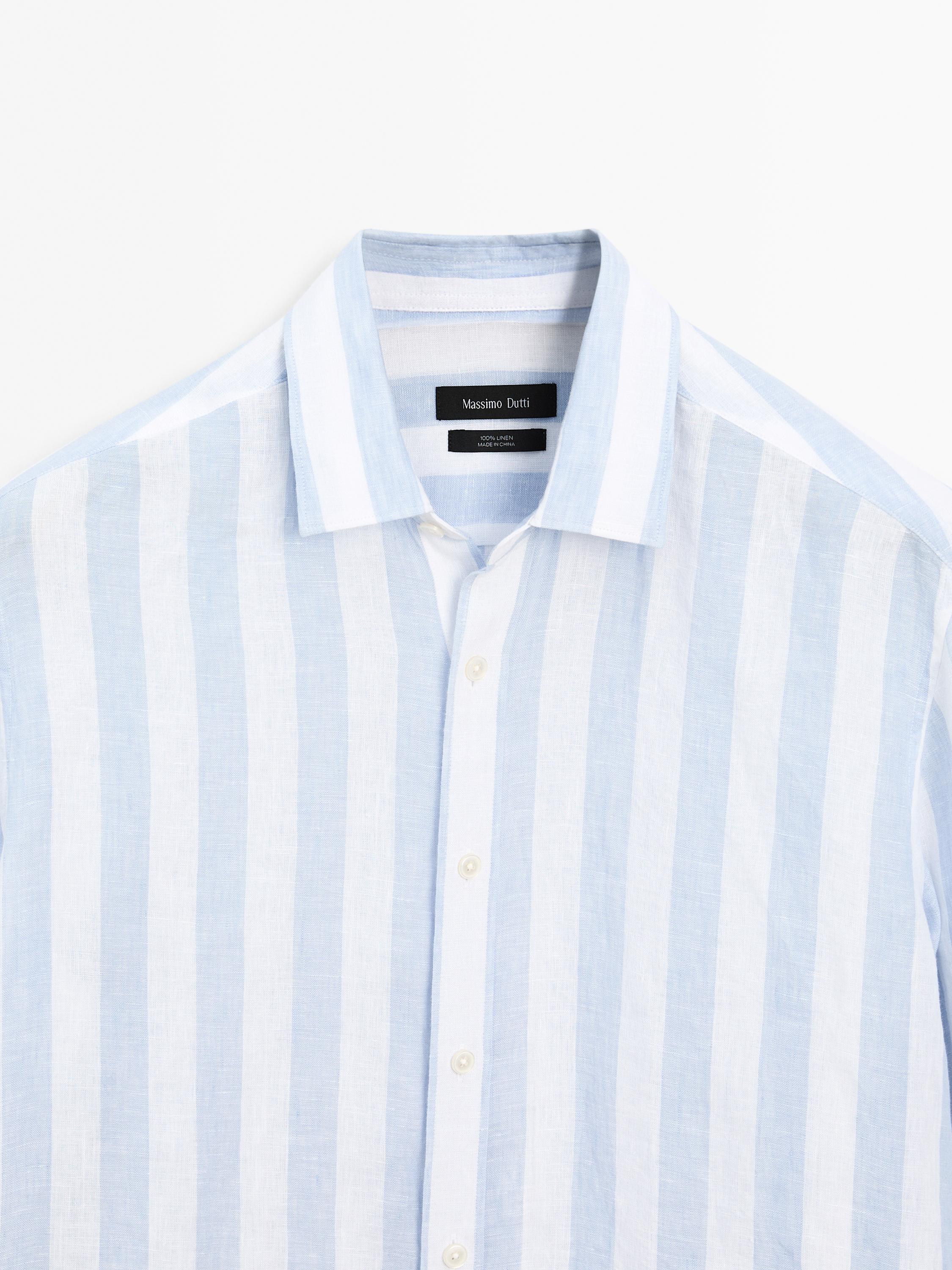 Chemise regular à rayures larges