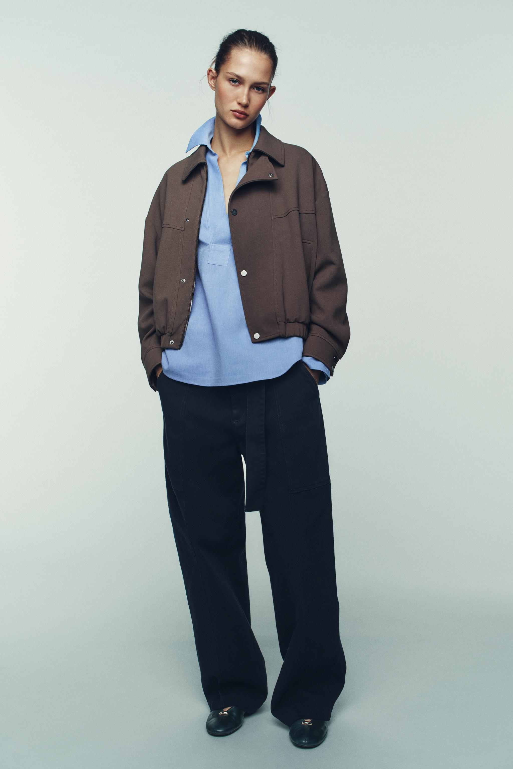 クロスオーバーボンバージャケット - ゴールデンブラウン | ZARA Japan