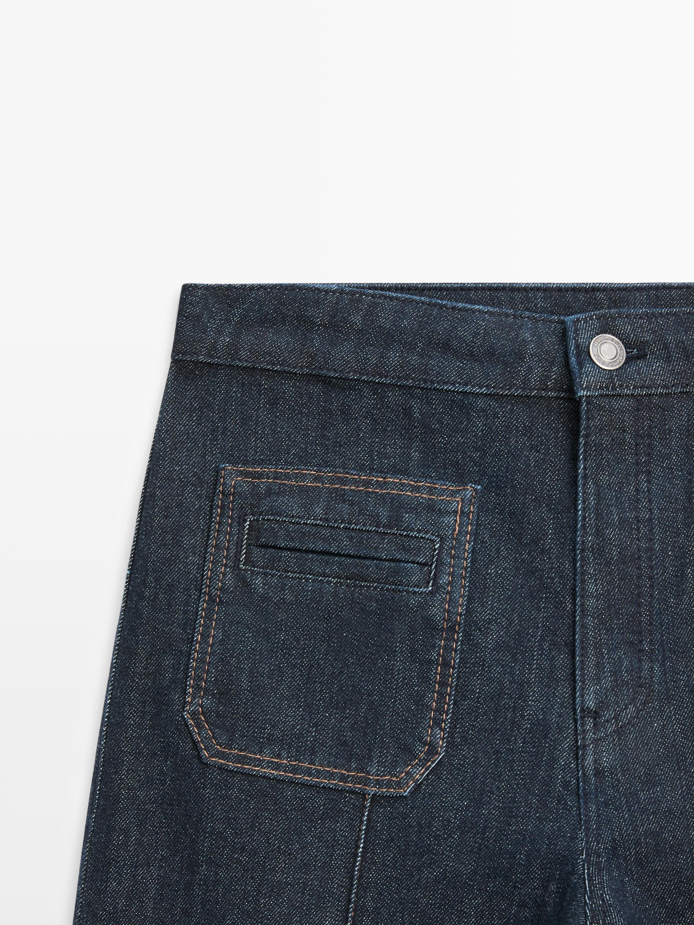 Flare fit high-waist jeans with pockets