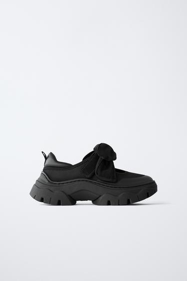 BOW SPORTY BALLET FLATS - Black by Zara