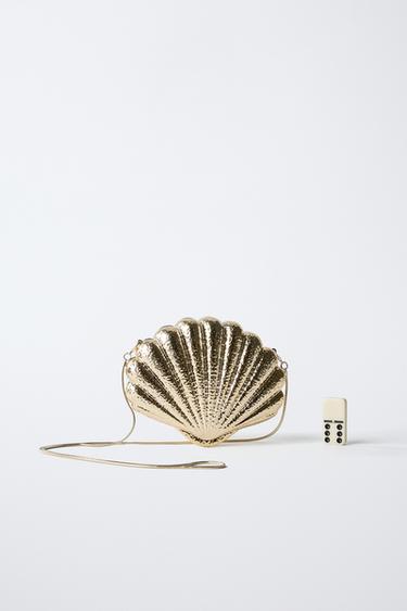 SAC BANDOULIÈRE COQUILLAGE MÉTALLISÉ - Doré de Zara - Image 4