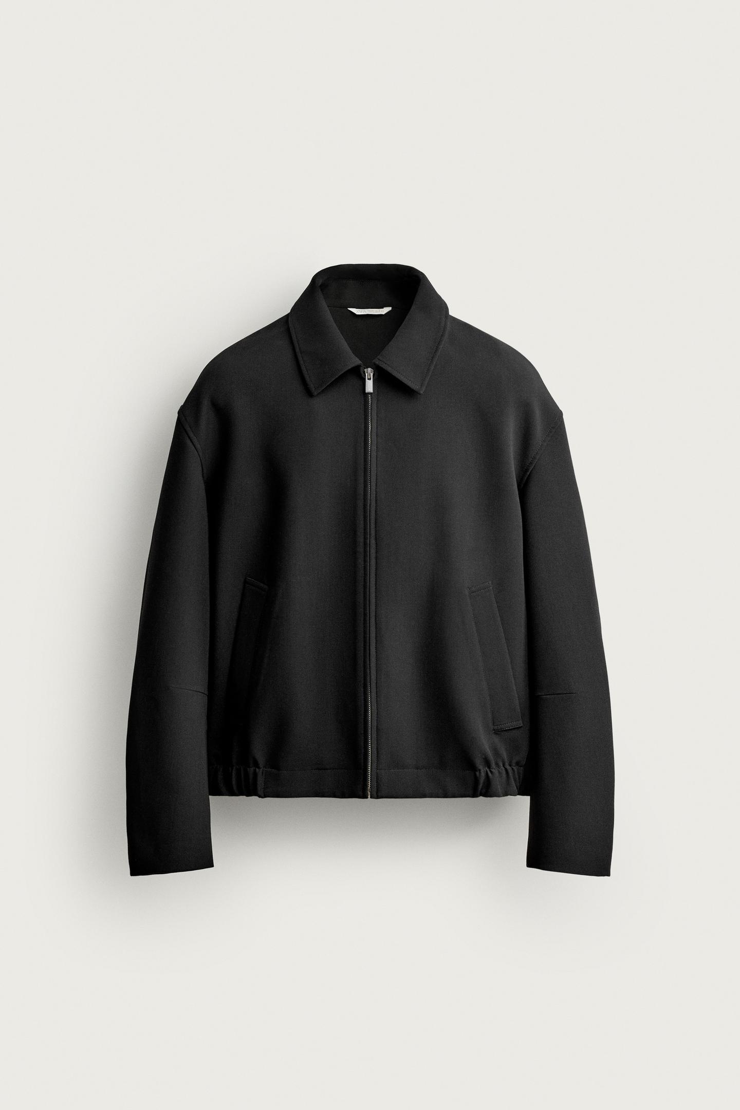 Мужская куртка Zara Relaxed Fit Pleated, цвет: Чёрный — фото 7