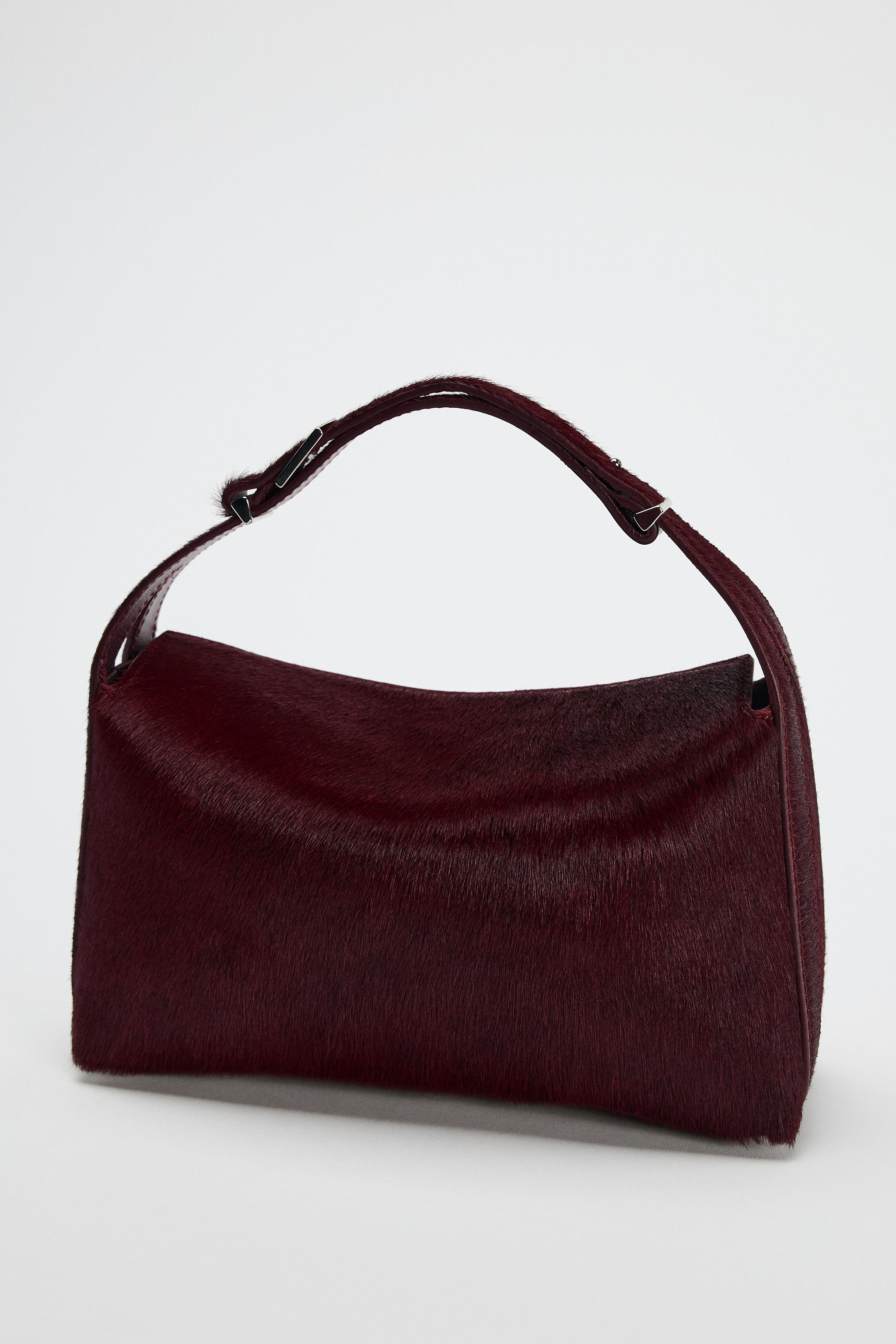 Burgundy bag zara sale