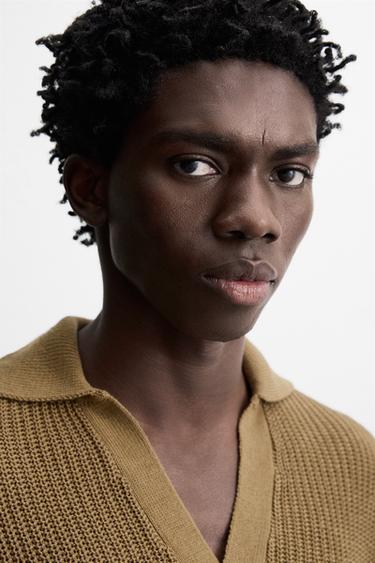 KNITTED POLO SHIRT - Khaki by Zara - Image 4
