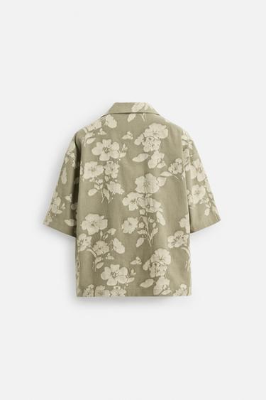 FLORAL JACQUARD SHIRT - Sage Green by Zara - Image 7