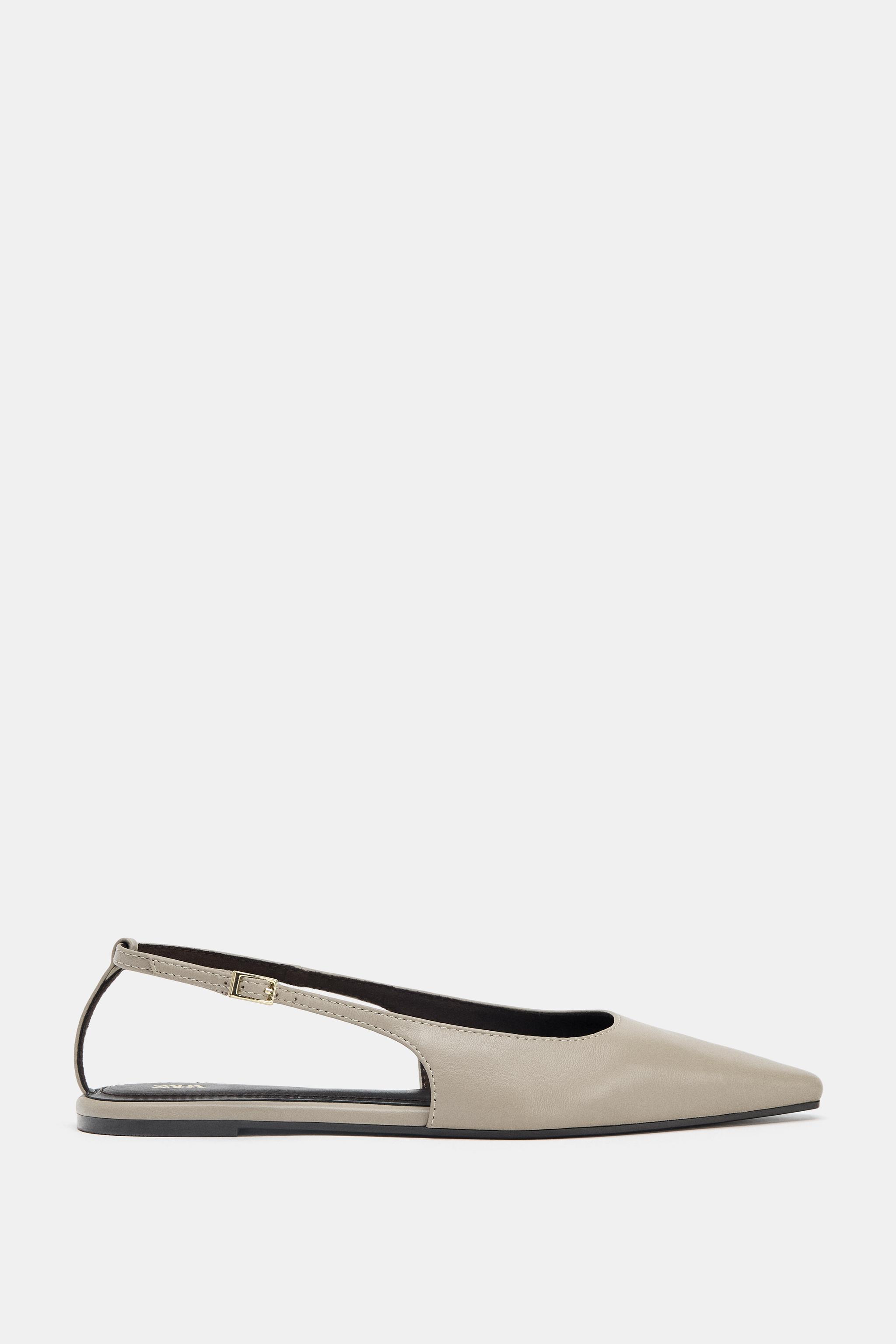 レザー スリングバックシューズ - トープグレー | ZARA Japan / 日本