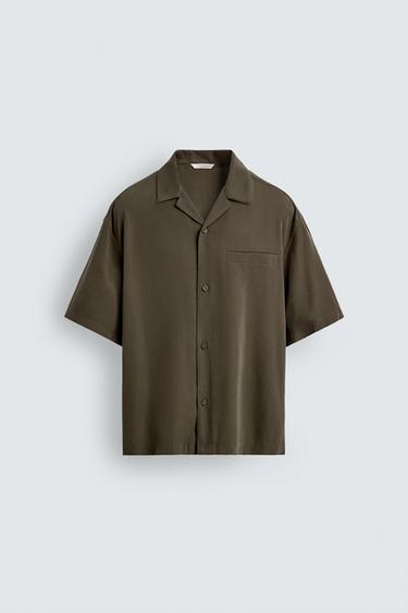FLOWING RELAXED FIT SHIRT - Brown / Taupe by Zara