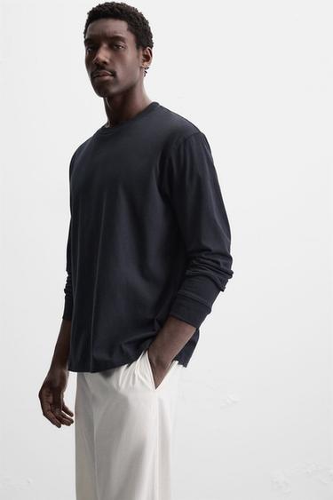 LONG SLEEVE T-SHIRT - Dark navy by Zara - Image 5