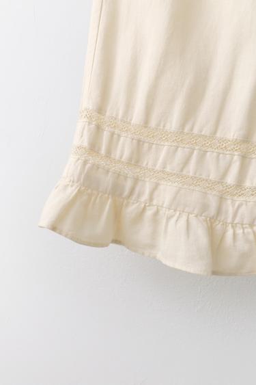 2-5 AÑOS/ PANTALÓN CULOTTE ENTREDÓS ALGODÓN LINO LIMITED EDITION - Crudo medio de Zara