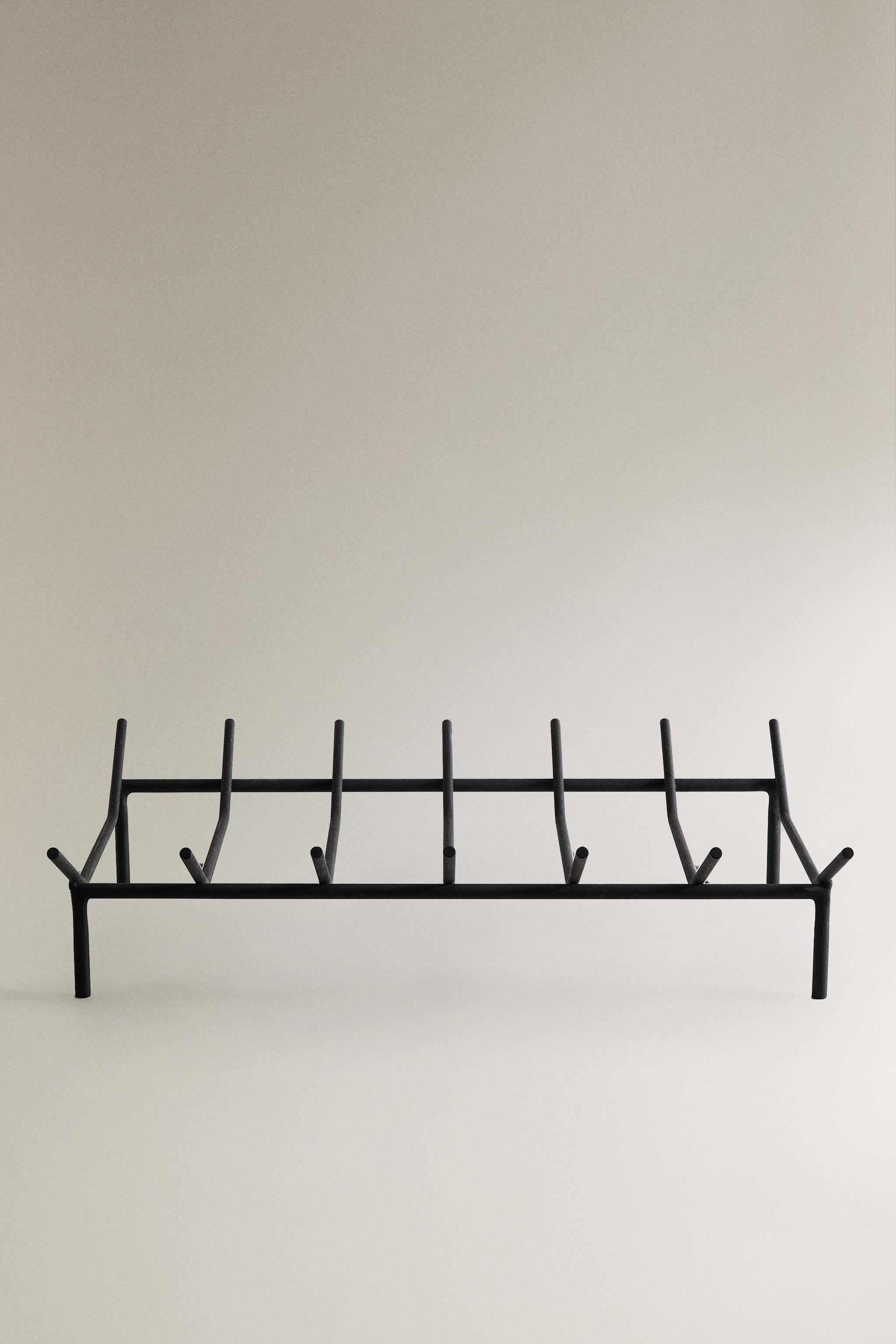 IRON WOOD STAND FIREPLACE