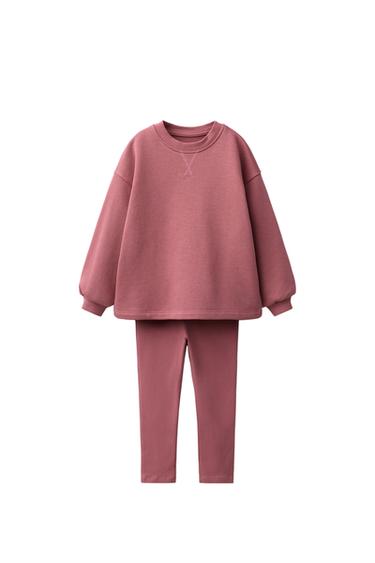Zara PLAIN SWEATSHIRT AND LEGGING SET - 140
