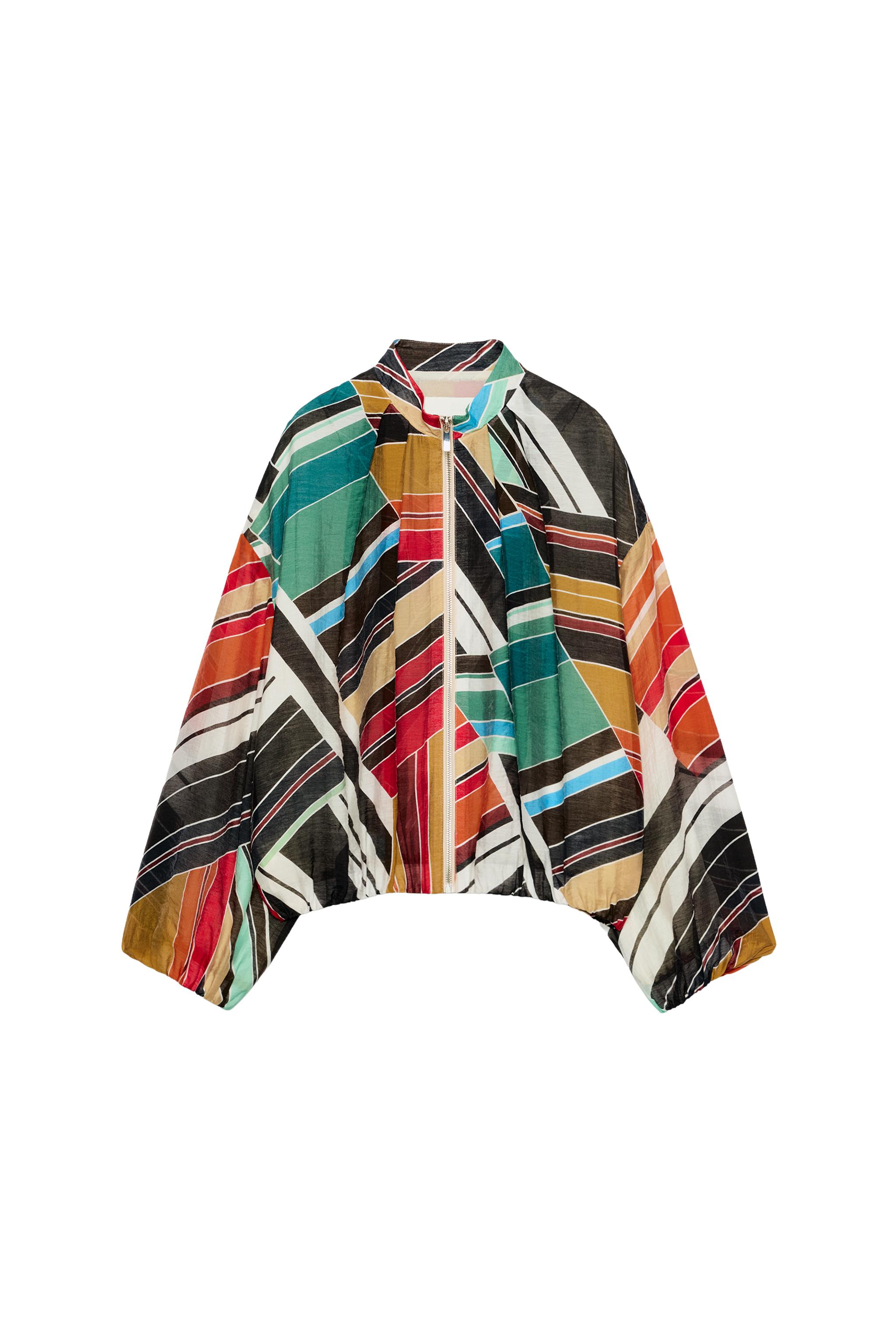 CHAQUETA BOMBER ESTAMPADA
