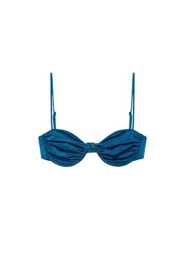 Zaras BIKINITOPP MED BYGEL OCH VECK - Blå