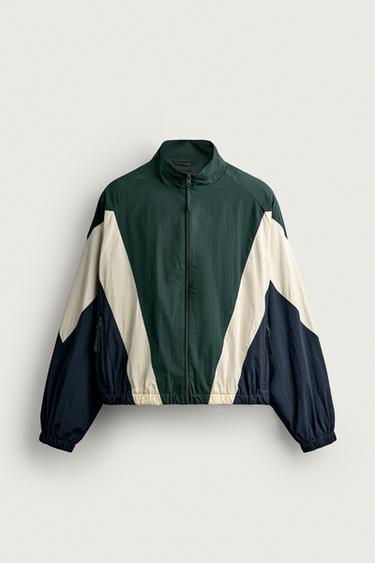 جاكيت تقني COLOR BLOCK - أخضر /أزرق by Zara - Image 0