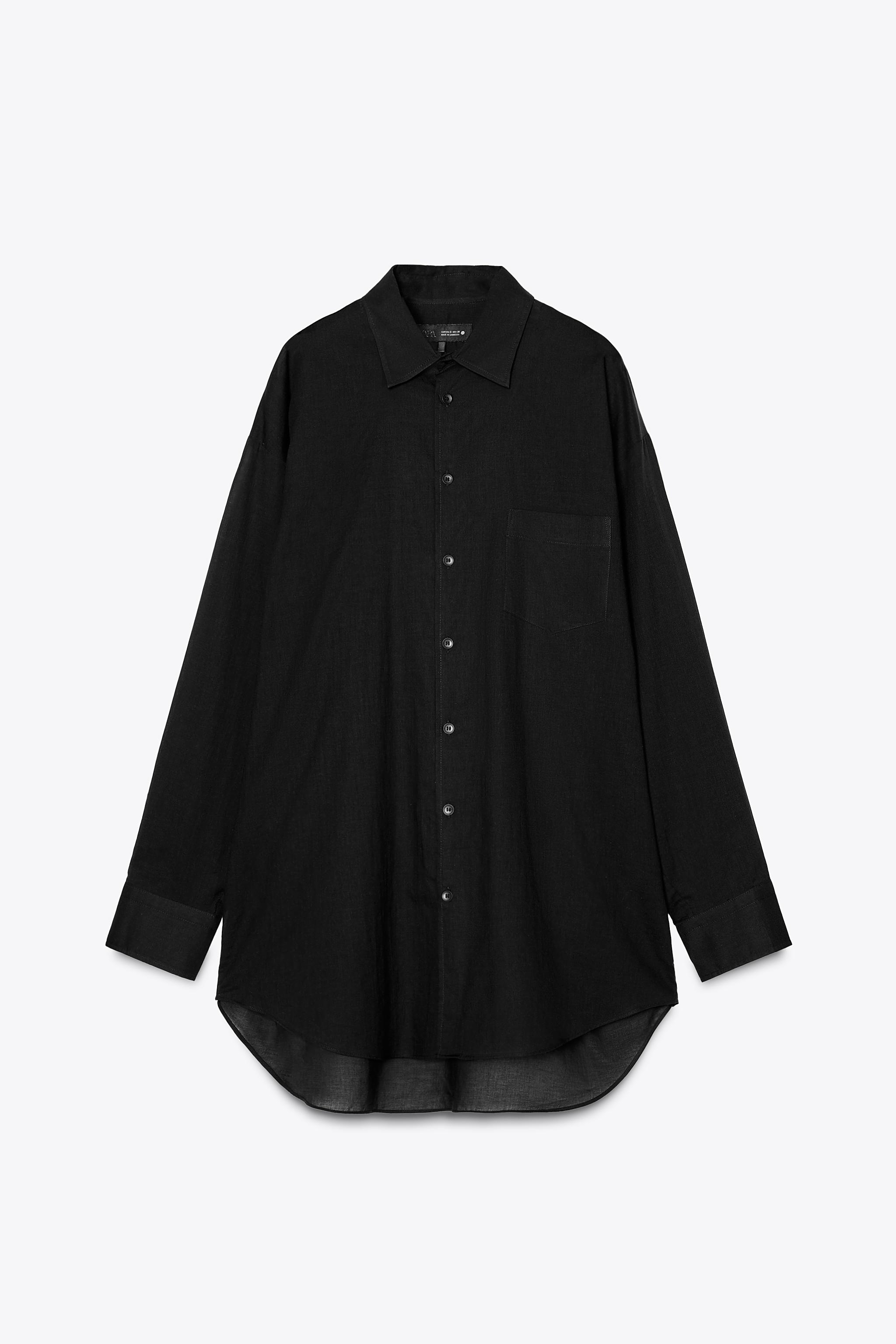 ZW COLLECTION オーバーサイズ シャツ - ブラック | ZARA Japan