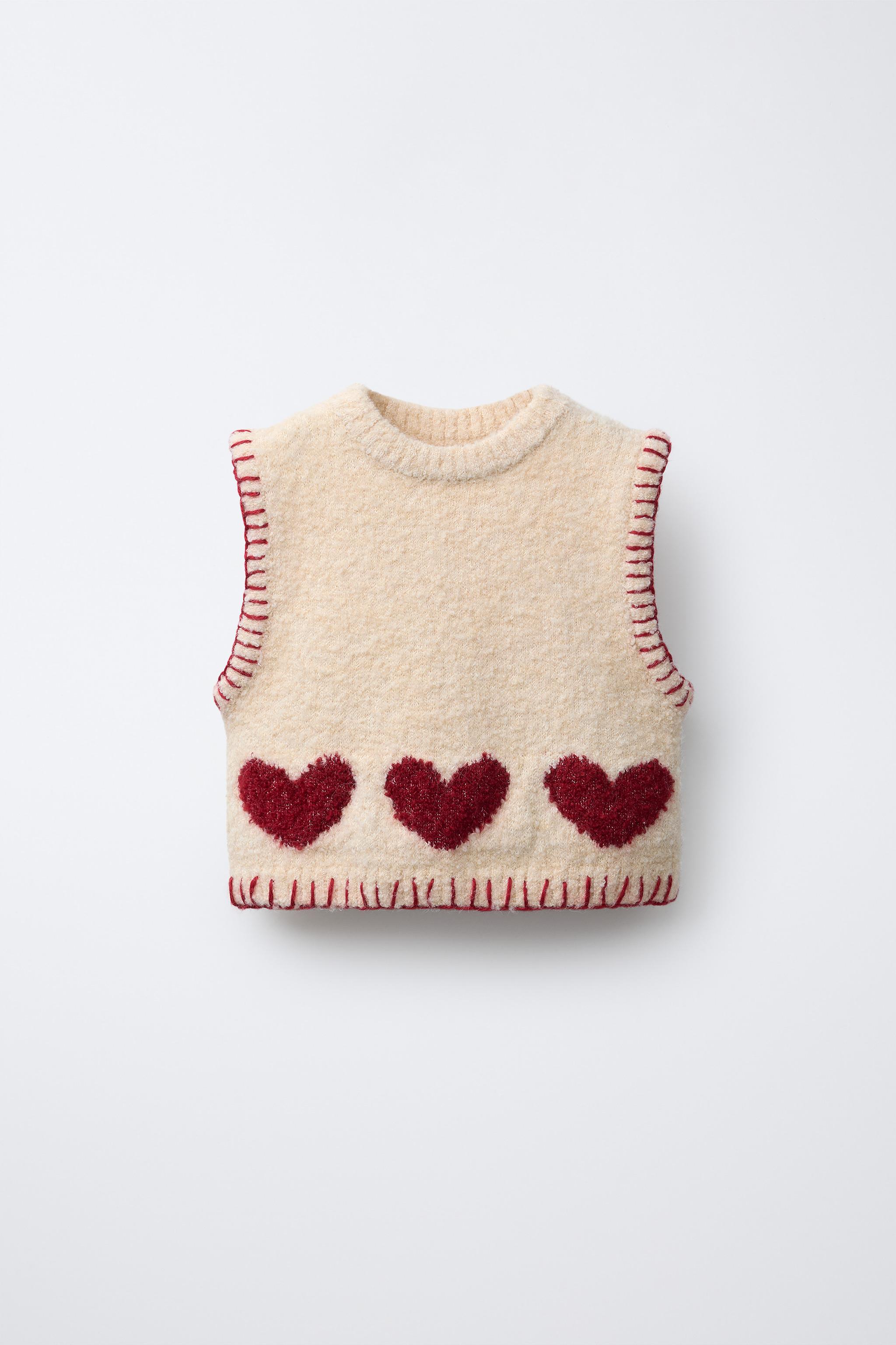 KNIT HEART VEST - Mid-ecru | ZARA United States