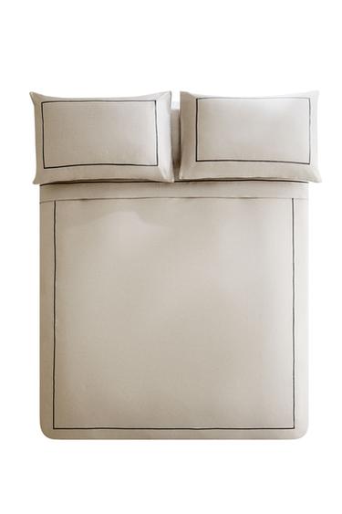 SATEEN DUVET COVER WITH TRIM - Light grey by Zara