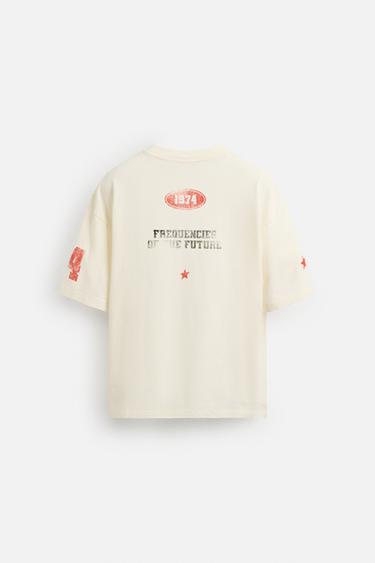 T-SHIRT IMPRIMÉS DÉLAVÉS - Gris bleu de Zara - Image 7