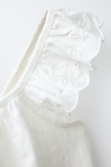 TOP ROMANTIQUE BRODÉ - Blanc cassé de Zara - Image 2