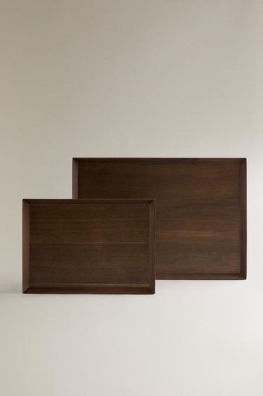 RECTANGULAR WOODEN TRAY - Light beige by Zara - Image 0