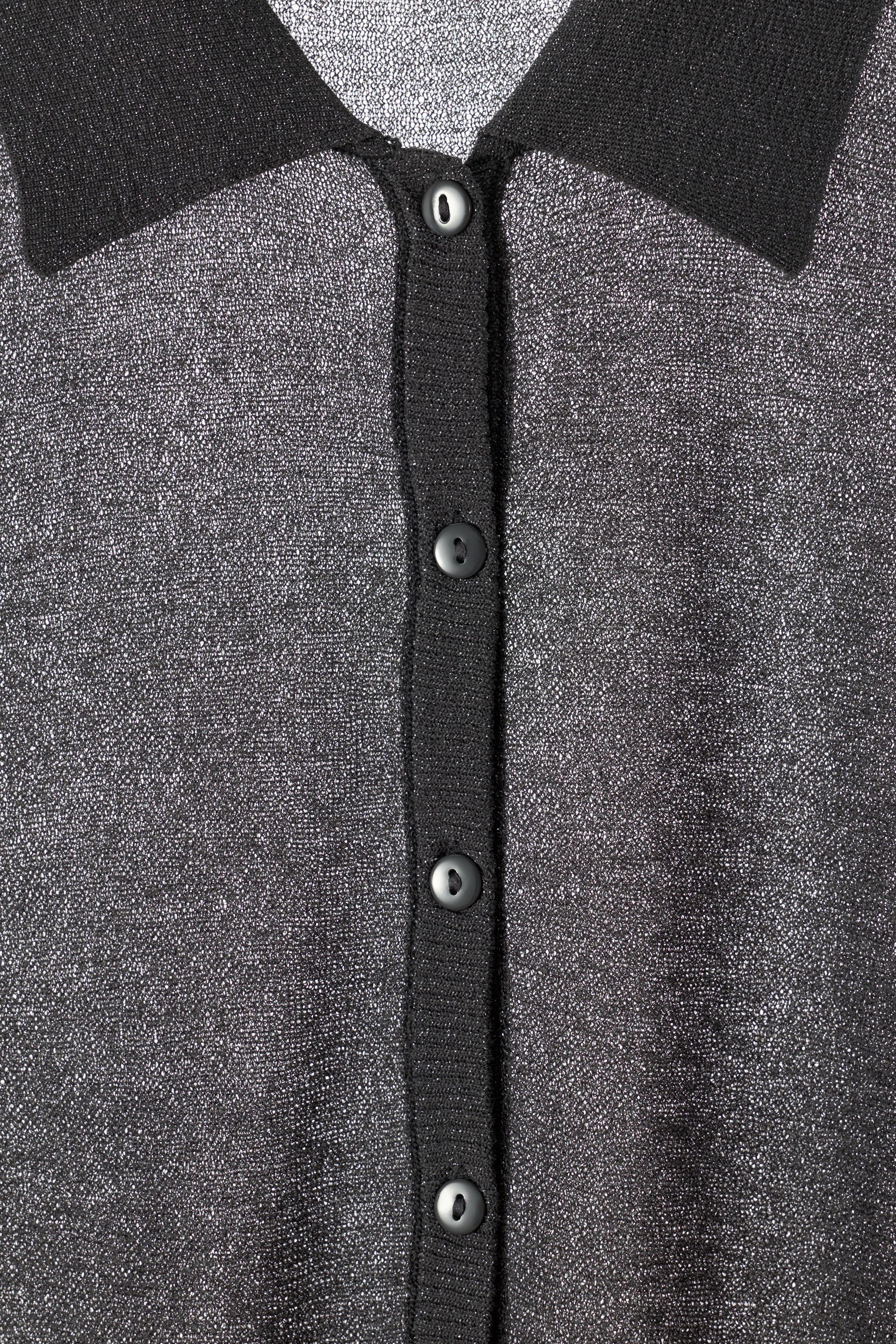 METALLIC YARN KNIT POLO