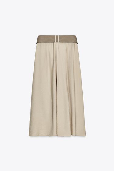 RUSTIC LAYERED SKIRT WITH BELT - Light beige by Zara - Image 4