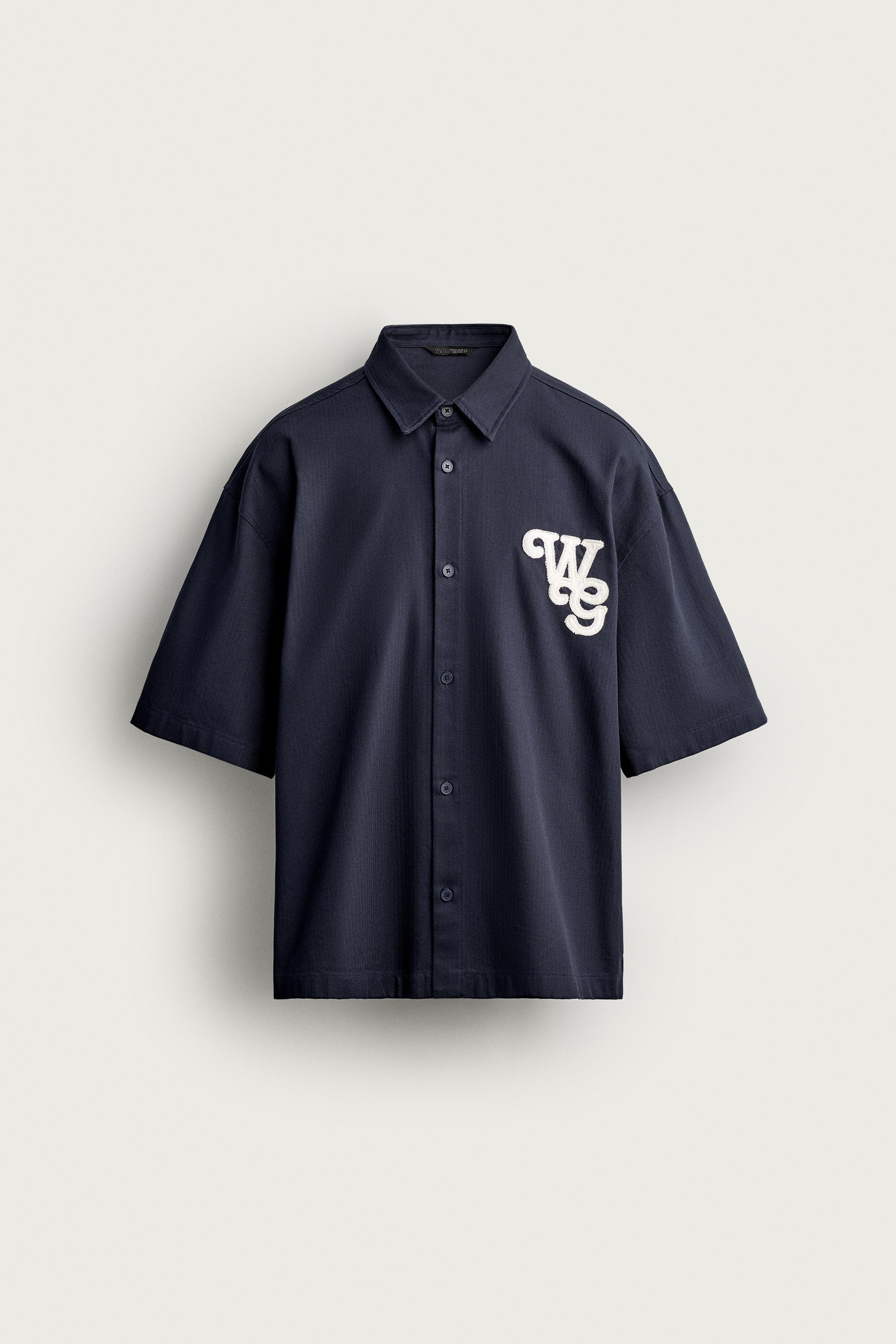 HERRINGBONE PATCH RELAXED SHIRT