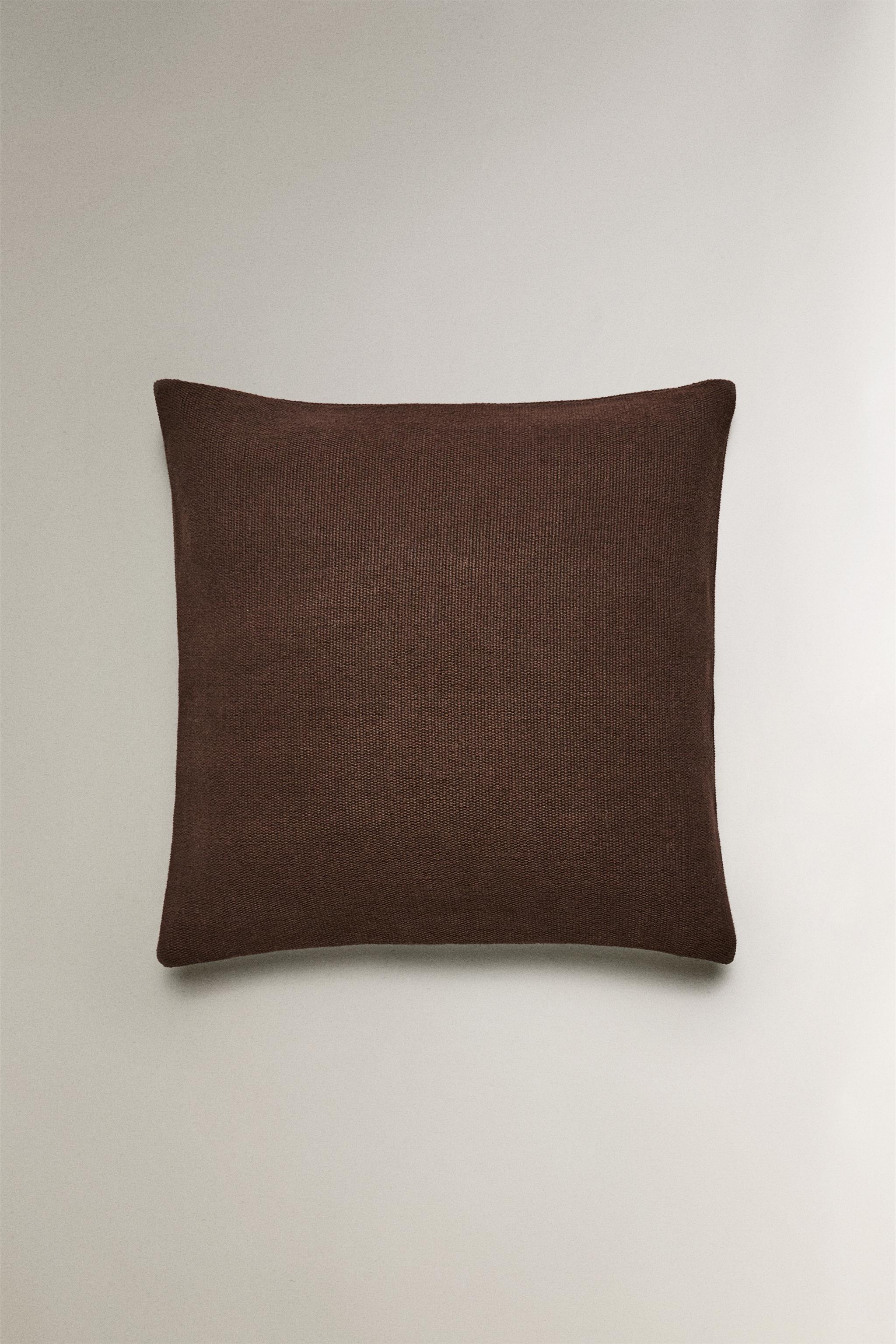 JUTE AND COTTON THROW PILLOW COVER