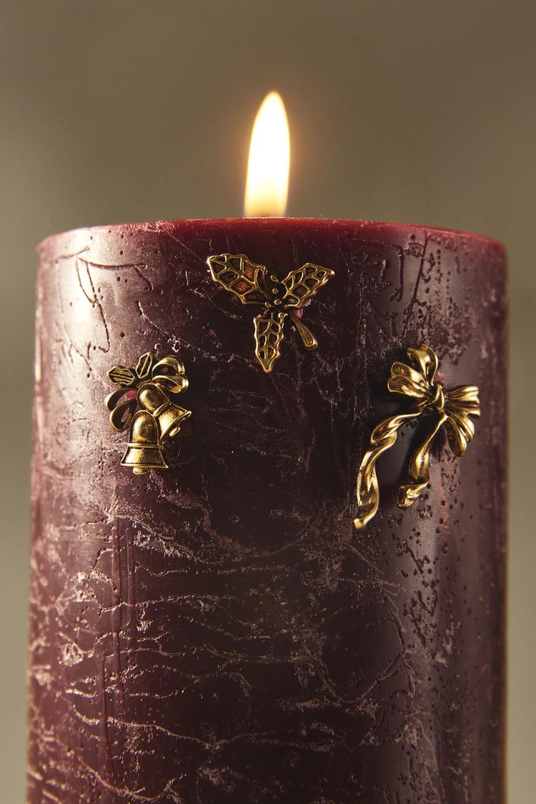 PACK OF 6 CHRISTMAS CANDLE PINS — Green