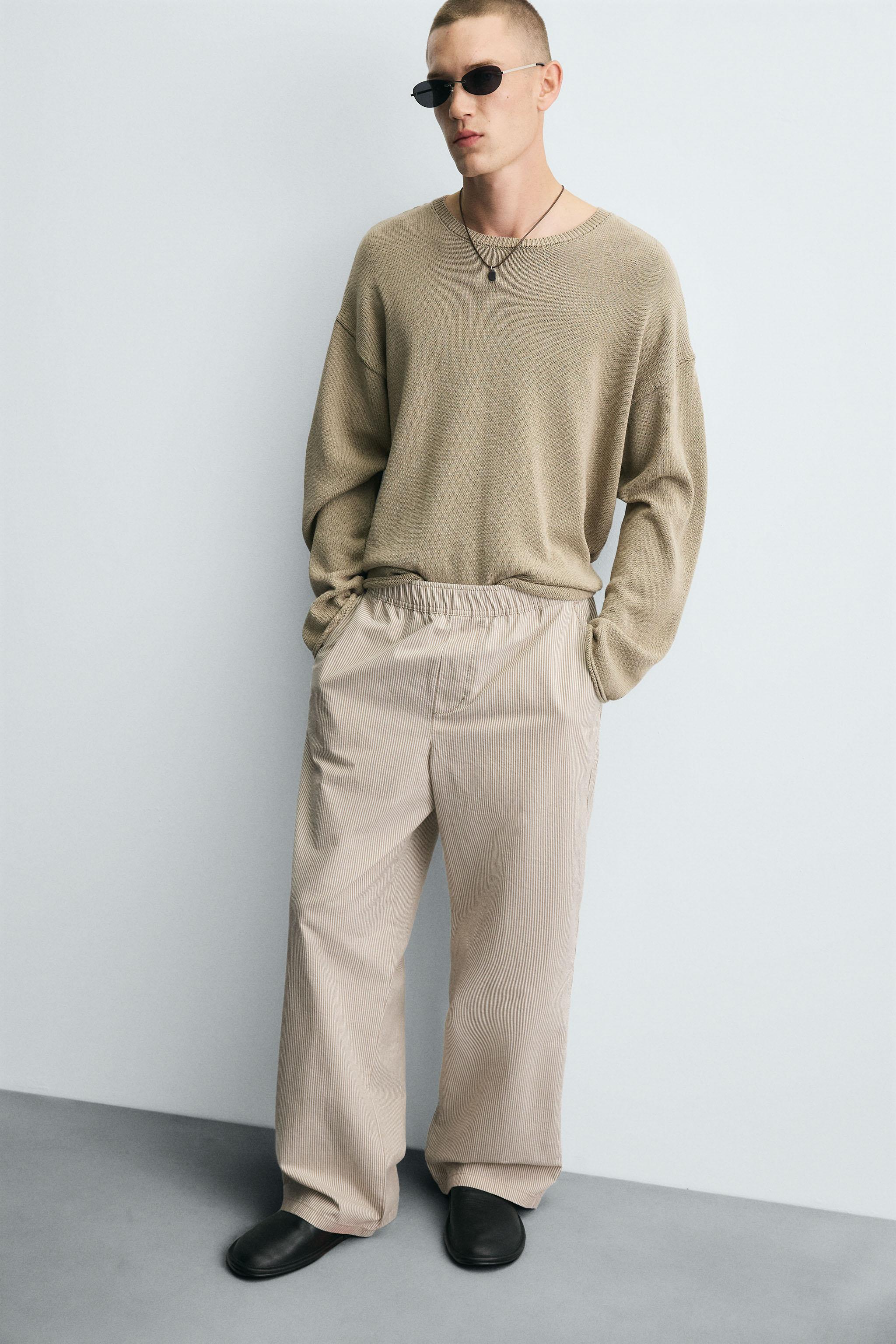 ストライプ柄リラックスフィットパンツ - ストライプ | ZARA