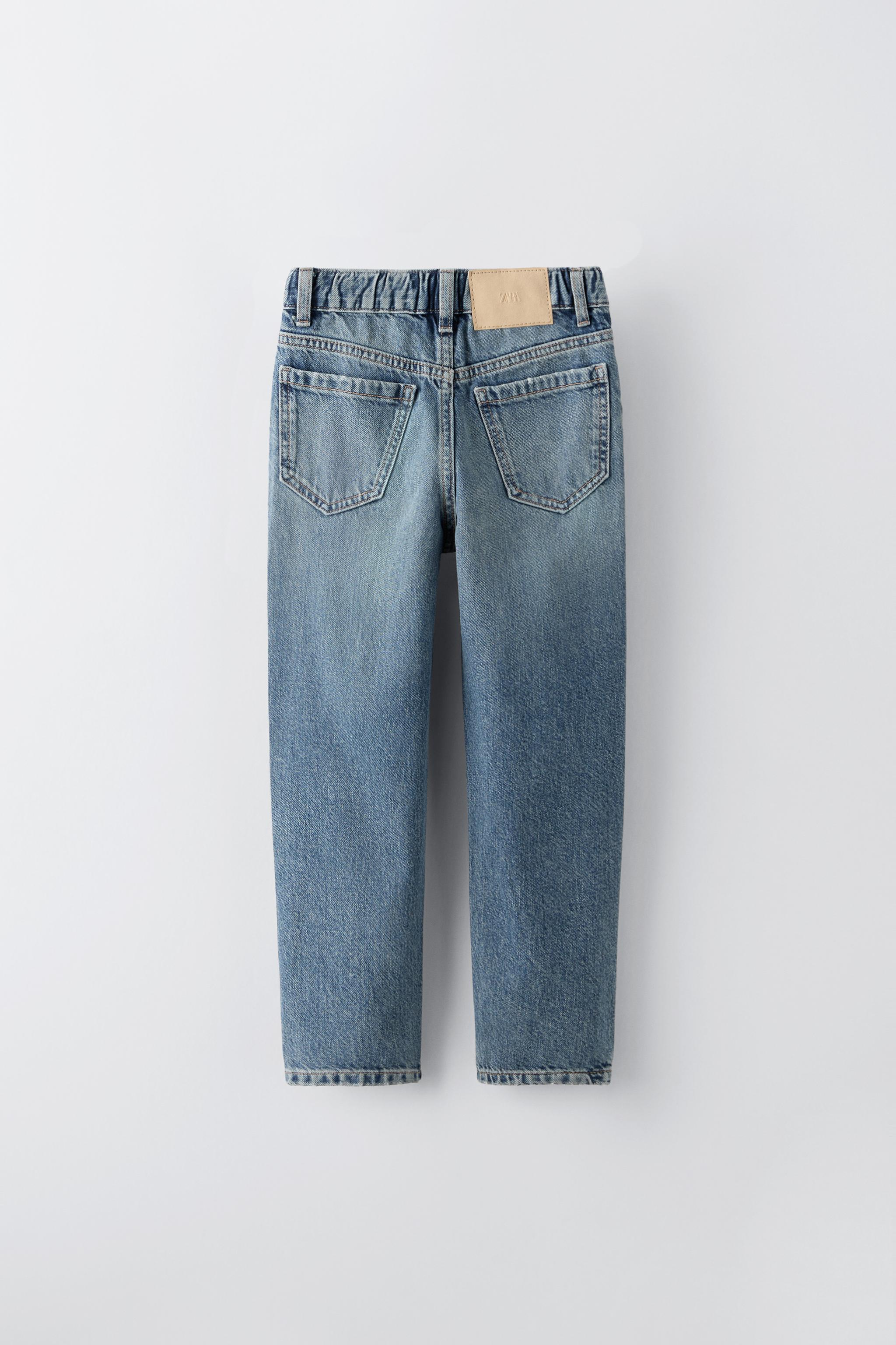 Zara Jeans Mom Fit En Azul 11 12 Anos 152 Cm Ninos