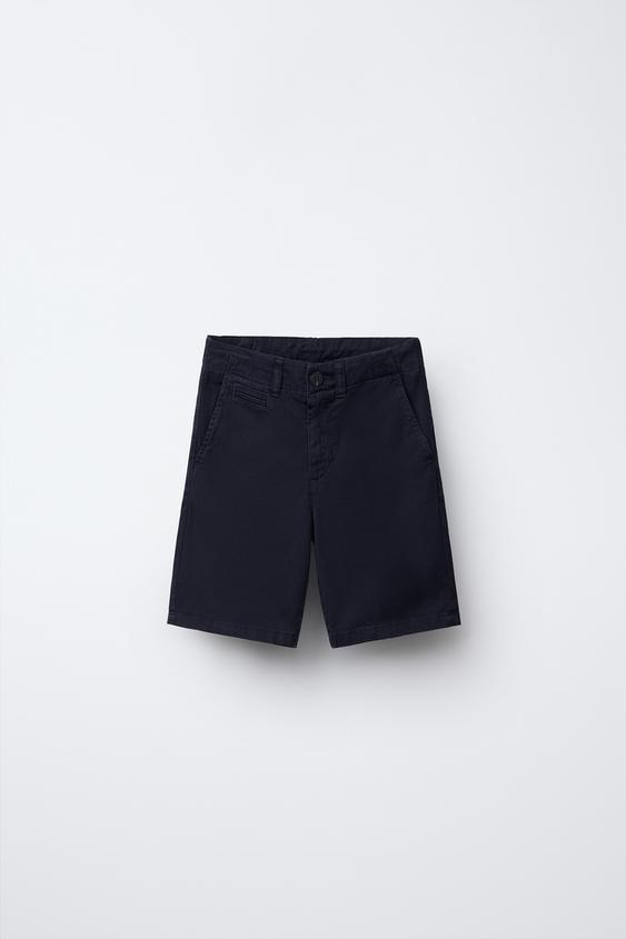 BASIC CHINO BERMUDA SHORTS - Navy blue by Zara - Image 0